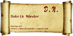Dobrik Nándor névjegykártya