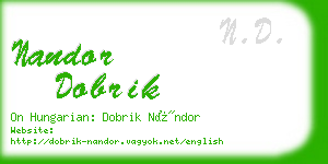 nandor dobrik business card